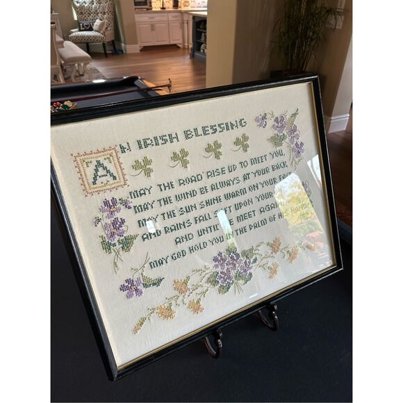 IRISH BLESSING Vintage Sampler - Picture 2 of 7